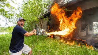 Using a FLAMETHROWER to BURN My Farm House DOWN [upl. by Kuster]