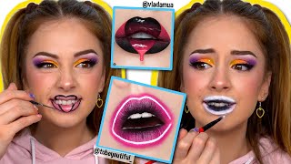 I TRIED RECREATING INSTAGRAM LIP ART [upl. by Dranoel]