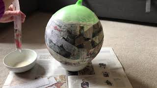 How to make a paper mache papiermâché globe  Earth Day craft [upl. by Aiekal471]