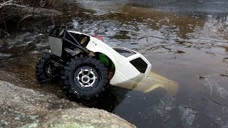 INSANE RC Truck Drives Under Ice Axial SCX10 Toyota Hilux RCFRENZY [upl. by Ailices]