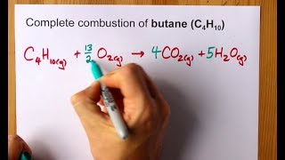 Complete Combustion of Butane C4H10 Balanced Equation [upl. by Ainex]