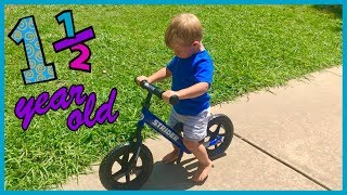 Kids Strider Bike  18 Month Old Riding Balance Bike  Review [upl. by Dahraf]