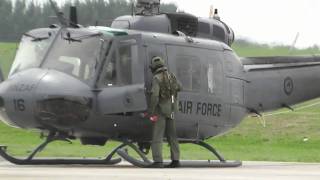 RNZAF NZ3816 BELL UH1 HUEY START UP amp DEPART [upl. by Avehsile]