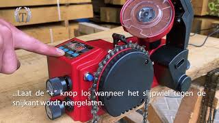 Automatische kettingslijpmachine voor uw motorkettingzaag kettingen [upl. by Drawets]