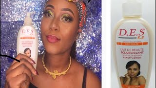 Skin lightening DES 55 skin lightening beauty lotion review [upl. by Athalie]