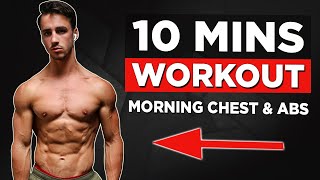 10 MIN HOME CHEST amp ABS WORKOUT NO EQUIPMENT [upl. by Nyladnewg]