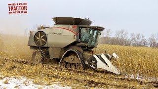 Harvesting Corn in the Snow Gleaner S68 [upl. by Ettezoj952]