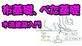 布基礎、べた基礎はどうつくる？－木造建築入門 [upl. by Kcirrez]