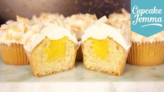 Mango Filled Coconut Cupcake Recipe  Cupcake Jemma [upl. by Arahas]