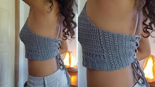 Crochet Summer Crop Top  Crochet Halter Top  Serenata Tutorial [upl. by Desma777]