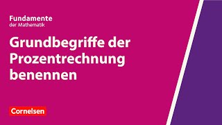 Grundbegriffe der Prozentrechnung benennen  Fundamente der Mathematik  Erklärvideo [upl. by Ilyse]