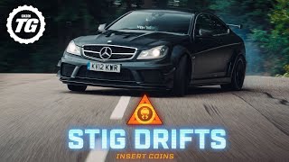 STIG DRIFTS MercedesAMG C63 Black Series  Top Gear [upl. by Eyanaj]