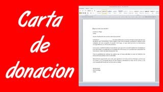 Como hacer una carta de donación [upl. by Sicnarf]