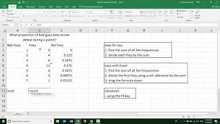 Relative Frequencies with Excel [upl. by Atteuqihc]