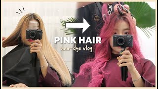 I FINALLY DYED MY HAIR PINK 🇰🇷 IN HONGDAE  Erna Limdaugh [upl. by Britni305]