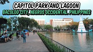 Bacolod City Capitol Park and Lagoon Negros Occidental Philippines Walking Tour in 4K [upl. by Nnylram]