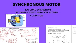 11 UNDER AND OVER EXCITED SYNCHRONOUS MOTOR SYNCHRONOUS CAPACITOR  SYNCHRONOUS CONDENSER [upl. by Ajnek]