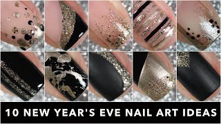 10 EASY New Years Eve Nail Art Ideas  caramellogram [upl. by Nonnahc]