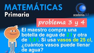 Problemas con unidades de CAPACIDAD  Ejercicios 3 y 4 [upl. by Analahs974]