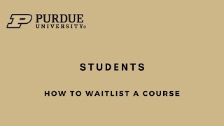 Waitlist a course [upl. by Marion957]