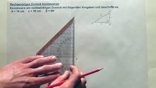 Tutorial Rechtwinkliges Dreieck konstruieren [upl. by Hgielar]