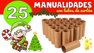 25 MANUALIDADES PARA NAVIDAD con tubos de cartón RECICLAJE [upl. by Port]