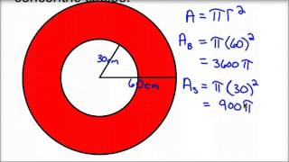 Area of Shaded Region Concentric Circles [upl. by Nylkaj443]