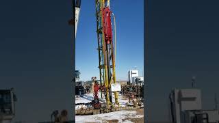 MKT 10B3 Air Pile Driver  Driving Pipe in Swinging Pile Leads [upl. by Tarra]