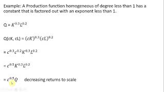 Homogeneous Production Functions [upl. by Eulaliah]