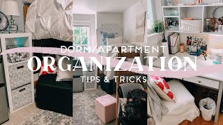 HOW TO ORGANIZE YOUR DORM ROOM  dorm room organization hacks [upl. by Goren]