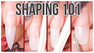 How to Shape and File your Nails 💕 Almond Stilletto Coffin and Square look [upl. by Ykcin]