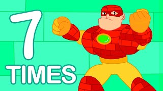 7 Times Table Song with Super Heroes  Multiplication Song for Kids  Learn Math for Preschoolers [upl. by Ibmat]