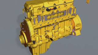 ENGINE ASSEMBLY ANIMATION WITH PART NAMES LABELLED [upl. by Nyllewell]