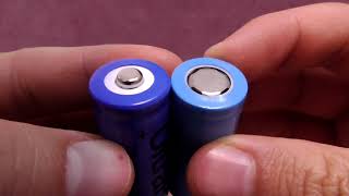 18650 vs 18500 LithiumIon batteries Button top vs Flat top [upl. by Bysshe]