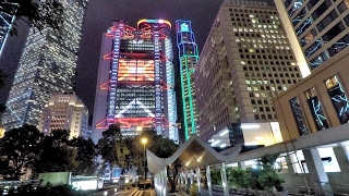 Hong Kong A Night Walk Around Central District and its Amazing Buildings [upl. by Valdes]