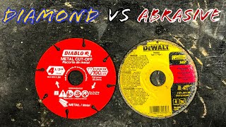 4 12 In Abrasive Cut Off Disc Vs Diamond Rim Cut Off Disc  Comparison and Cutting Speed Test [upl. by Rickart347]