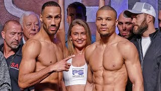 James DeGale vs Chris Eubank Jr FULL WEIGH IN amp FINAL FACE OFF  ITV Box Office [upl. by Lynd505]