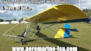 Zigolo MG12 motorized ultralight motor glider sailplane from AeroMarine LSA [upl. by Lati]