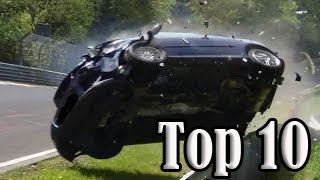 Top 10 of Hardest Crashes on Nürburgring Nordschleife [upl. by Hsotnas]