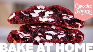 Red Velvet New York Cookie Recipe  Cupcake Jemma [upl. by Nilesoj5]