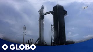 Veja imagens do lançamento do foguete da SpaceX [upl. by Akihsal]