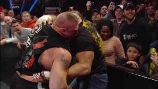 Triple H and Brock Lesnar clash during fight between Mr McMahon and Paul Heyman [upl. by Asyal603]