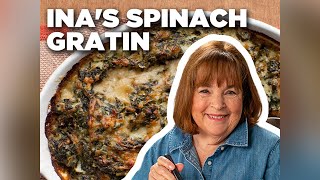 Ina Gartens Spinach Gratin  Barefoot Contessa  Food Network [upl. by Atsiuqal178]