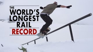 Snowboarding the Worlds Longest Rail  84m World Record [upl. by Hacim]