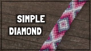 Simple Diamond Friendship Bracelet Tutorial CC [upl. by Fadas]