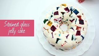 Stained glass jelly cake  Video recipe [upl. by Batista]