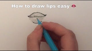 How to draw lips easy step by step 👄 [upl. by Anihs886]