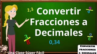 Convertir Fracciones a Decimales Súper Fácil [upl. by Anelhtak]