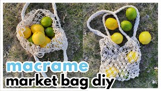 DIY Macrame Market Bag  with Super Comfy Straps   Tutorial [upl. by Paten]