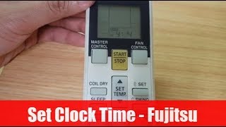 Fujitsu Air Conditioner How to Set  Adjust Clock Time on Remote Control [upl. by Bekki]